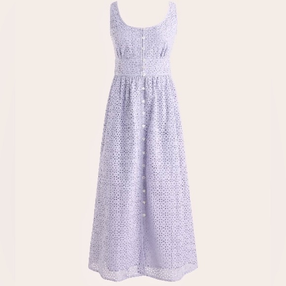 J. Crew Button-front eyelet dress in Peri Shadow Size 6 - Picture 14 of 14